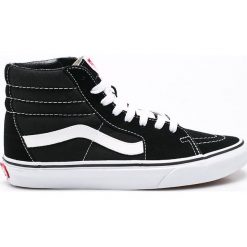 Vans - Trampki Sk8-Hi. Czarne trampki i tenisówki damskie Vans, bez wzorów, ze skóry, bez zapięcia. W wyprzedaży za 299,90 zł.