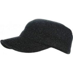 Grafitowa Jesienno-Zimowa Męska Czapka z Daszkiem -Pako Jeans- Patrolówka CPAPJNSDASZEK511. Szare czapki męskie Pako Jeans, na zimę, w paski, z jeansu. Za 39,00 zł.