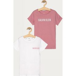Calvin Klein Underwear - T-shirt dziecięcy 128-176 cm (2-pack). Bluzki dziewczęce Calvin Klein Underwear, z nadrukiem, z bawełny, z okrągłym kołnierzem, z krótkim rękawem, krótkie, bez kaptura. Za 139,90 zł.