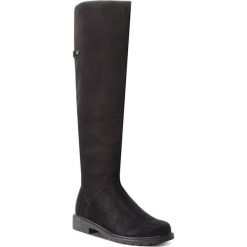 Muszkieterki JENNY FAIRY - WYL1017A-1 Black. Czarne buty zimowe damskie Jenny Fairy, z materiału, przed kolano, na wysokim obcasie, na obcasie. Za 159,99 zł.