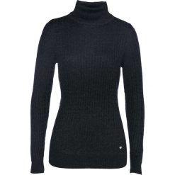 Sweter z golfem z kaszmirem bonprix antracytowy melanż. Szare swetry damskie bonprix, bez wzorów, z kaszmiru, bez rękawów. Za 129,99 zł.
