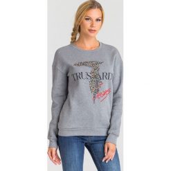 BLUZA THRUSSARDI JEANS. Szare bluzy damskie Trussardi Jeans, s, z nadrukiem, z bawełny, bez rękawów, bez kaptura. Za 379,00 zł.