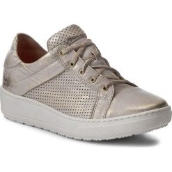 Sneakersy EKSBUT - 27-4374-672/0P1-1G Złoto Lico. Żółte półbuty damskie marki Eksbut, na co dzień, bez wzorów, ze skóry, bez obcasa, na płaskiej podeszwie, bez zapięcia. W wyprzedaży za 209,00 zł.