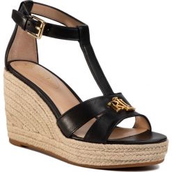 Espadryle LAUREN RALPH LAUREN - Hale 802774783002 Black. Czarne espadryle damskie Lauren Ralph Lauren, z aplikacjami, ze skóry ekologicznej, bez obcasa, na obcasie. W wyprzedaży za 359,00 zł.