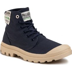 Trapery PALLADIUM - Pampa Hi Organic 76199-458-M Mood Indigo. Niebieskie trapery damskie Palladium, z tworzywa sztucznego, bez obcasa, bez zapięcia. W wyprzedaży za 319,00 zł.