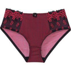 Figi maxi bonprix czarno-ciemnoczerwony z nadrukiem. Majtki damskie bonprix. Za 34,99 zł.
