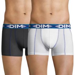 Dwupak bokserek męskich DIM Cotton 3D FlexAir. Różowe bokserki męskie marki DIM, bez wzorów, z bawełny. Za 96,99 zł.