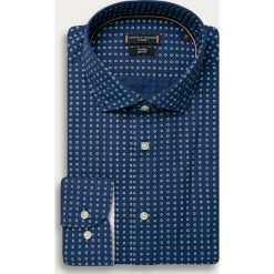 Tommy Hilfiger Tailored - Koszula. Niebieskie koszule męskie Tommy Hilfiger Tailored, bez wzorów, z bawełny, klasyczne, z włoskim kołnierzykiem, z długim rękawem. Za 399,90 zł.