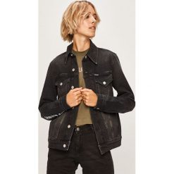 Calvin Klein Jeans - Kurtka jeansowa. Czarne kurtki damskie Calvin Klein Jeans, s, bez wzorów, z elastanu, krótkie. Za 579,90 zł.