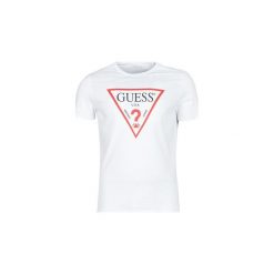 T-shirty z krótkim rękawem Guess ORIGINAL. Białe t-shirty męskie Guess, s, z aplikacjami, bez kołnierzyka, krótkie. Za 129,00 zł.