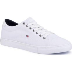 Tenisówki TOMMY HILFIGER - Seasonal Textile Sneaker FM0FM02687 White YBS. Białe półbuty męskie TOMMY HILFIGER, bez wzorów, z gumy, bez zapięcia. Za 339,00 zł.