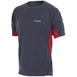 Berghaus Koszulka Tech Tee Basecrew Ss Am Dark Grey Red L. Szare koszulki męskie Berghaus, s, bez wzorów, sportowe, bez kołnierzyka, bez rękawów. W wyprzedaży za 119,00 zł.