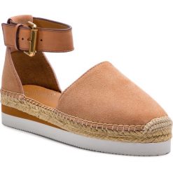 Espadryle SEE BY CHLOÉ - SB26150 Crosta 320 Cipria/Nat. Calf 517 Sierra. Brązowe espadryle damskie See by Chloé, bez wzorów, ze skóry, bez obcasa. W wyprzedaży za 549,00 zł.