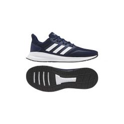 Buty adidas RUNFALCON F36201. Niebieskie trampki męskie Adidas, bez wzorów, bez zapięcia. Za 228,41 zł.