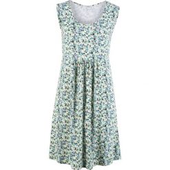 Sukienka shirtowa bonprix żółty waniliiowy z nadrukiem. Żółte sukienki damskie bonprix, z nadrukiem, bez kołnierzyka, bez rękawów. Za 89,99 zł.