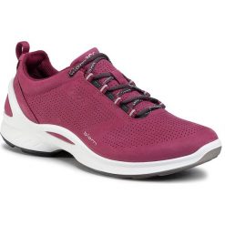 Sneakersy ECCO - Biom Fjuel W 83753301422 Sangria. Różowe półbuty damskie ecco, na co dzień, bez wzorów, ze skóry, bez obcasa, na płaskiej podeszwie, bez zapięcia. Za 599,00 zł.
