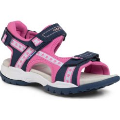 Sandały GEOX - J Borealis G. A J020WA 05015 C4268 D Navy/Fuchsia. Różowe sandały dziewczęce Geox, ze skóry ekologicznej, bez zapięcia. W wyprzedaży za 239,00 zł.