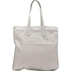 Shopper bag damskie: Skórzany shopper bag w kolorze szarym – 41 x 41 x 1 cm