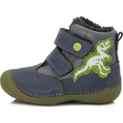 D-D-step buty zimowe 015-188A 20 niebieskie. Niebieskie buty chłopięce zimowe D-D-Step, z futra, z okrągłym noskiem, bez zapięcia. Za 169,00 zł.