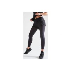 Legginsy ze spodenkami fitness kardio damskie 500 czarne. Czarne legginsy sportowe damskie DOMYOS, l, bez wzorów, z elastanu, na fitness i siłownię. Za 79,99 zł.