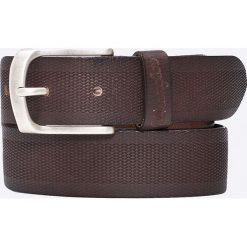 Wrangler - Pasek skórzany. Pomarańczowe paski męskie marki Wrangler, w paski, ze skóry. W wyprzedaży za 149,90 zł.