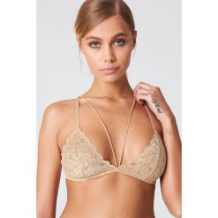 Biustonosze: Free People Biustonosz z paseczkami z przodu Triangle – Nude
