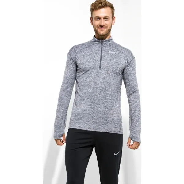 Nike Bluza M Nk Dry Elmnt Top Hz , szary, rozmiar L. Szare bluzy męskie Nike, m, bez wzorów, z poliesteru, bez kołnierzyka, z długim rękawem, długie, bez kaptura. W wyprzedaży za 149,99 zł.