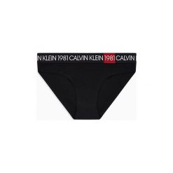 Figi Calvin Klein Jeans 000QF5449E BIKINI. Czarne skarpetki damskie Calvin Klein Jeans, bez wzorów, z jeansu. Za 100,05 zł.