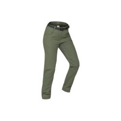 Spodnie turystyczne SH500 X-Warm damskie. Brązowe spodnie damskie QUECHUA, l, z elastanu. W wyprzedaży za 99,99 zł.