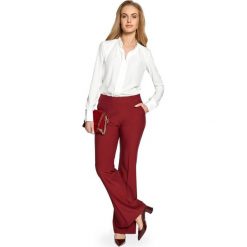 BELLA Gładka koszula z plisą - ecru. Koszule damskie Stylove, s, bez wzorów, z elastanu, ze stójką, bez rękawów. W wyprzedaży za 109,00 zł.