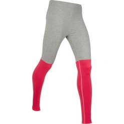 Legginsy sportowe, długie, Level 1 bonprix jasnoszary melanż - czerwony. Szare spodnie damskie bonprix, w paski, na fitness i siłownię. Za 37,99 zł.