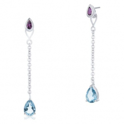 Wspaniałe Kolczyki Srebrne - srebro 925, Blue topaz. Niebieskie kolczyki damskie marki W.KRUK, z topazem, srebrne. Za 279,00 zł.