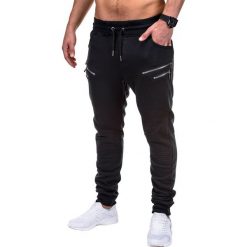 Spodnie męskie dresowe P422 - czarne. Czarne spodnie męskie Ombre Clothing, m, bez wzorów, z bawełny. Za 39,00 zł.