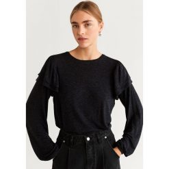 Mango - Bluzka Vuelo. Pomarańczowe bluzki damskie Mango, s, z elastanu, z okrągłym kołnierzem. W wyprzedaży za 59,90 zł.