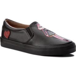 Tenisówki LOVE MOSCHINO - JA15153G14IF0000 Nero/Ric. Czarne trampki i tenisówki damskie Love Moschino, na co dzień, bez wzorów, z gumy, bez obcasa, na płaskiej podeszwie, bez zapięcia. W wyprzedaży za 439,00 zł.