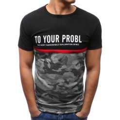 T-shirty męskie z nadrukiem: T-shirt męski z nadrukiem czarny (rx2710)