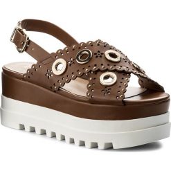 Sandały LIU JO - Platform Sandal S18065 E0332 Cuoio 81242. Pomarańczowe klapki damskie Liu Jo, bez wzorów, ze skóry ekologicznej, bez obcasa, na obcasie. W wyprzedaży za 419,00 zł.