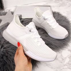 Buty sportowe damskie białe Atletico - biały. Białe buty sportowe damskie Atletico, bez wzorów, sportowe. Za 99,99 zł.