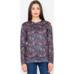 Czarna Klasyczna Bluza w Kolorowe Kwiaty. Bluzy damskie Molly.pl. Za 149,00 zł.