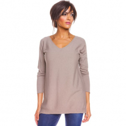 Sweter "Salsa" w kolorze szarobrązowym. Brązowe swetry klasyczne damskie marki So Cachemire, s, z kaszmiru. W wyprzedaży za 173,95 zł.