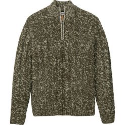 Sweter ze stójką bonprix ciemnooliwkowy melanż. Zielone swetry męskie bonprix, s, bez wzorów, ze stójką, bez kaptura. Za 69,99 zł.