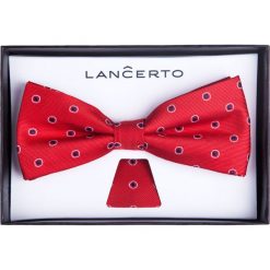 MUCHA CZERWONA SLIM. Czerwone muszki męskie marki LANCERTO, z dzianiny, eleganckie. Za 79,90 zł.