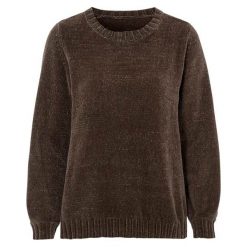 Cellbes Sweter z szenili w pięknych kolorach brązowy female brązowy 50/52. Pomarańczowe swetry damskie Cellbes, bez wzorów, klasyczne, bez rękawów, bez kaptura. Za 169,00 zł.