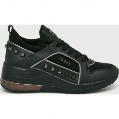Guess Jeans - Buty. Czarne buty sportowe damskie Guess Jeans, z aplikacjami, z jeansu, sportowe. Za 629,90 zł.