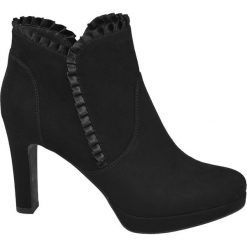 Botki na obcasie Graceland czarne. Czarne botki damskie na obcasie Graceland, z materiału, eleganckie, na zamek. Za 139,90 zł.