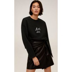 Mango - Bluza Washed. Czarne bluzy damskie Mango, s, z nadrukiem, z elastanu, bez rękawów, bez kaptura. Za 79,90 zł.