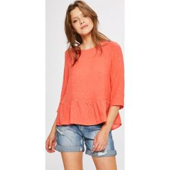 Answear - Bluzka. Pomarańczowe bluzki damskie ANSWEAR, na co dzień, s, bez wzorów, z wiskozy, casualowe, z okrągłym kołnierzem, bez rękawów. W wyprzedaży za 69,90 zł.