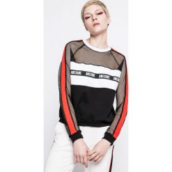 Answear - Bluza Sporty Fusion. Czarne bluzy sportowe damskie marki ANSWEAR, s, z nadrukiem, z bawełny, bez kaptura. W wyprzedaży za 69,90 zł.