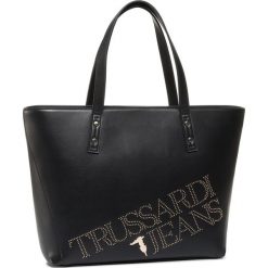 Torebka TRUSSARDI JEANS - Shopper E/W Lg 75B00892 K299. Czarne torby damskie na zakupy Trussardi Jeans, bez wzorów, z jeansu, klasyczne, bez dodatków. W wyprzedaży za 519,00 zł.