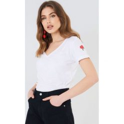 T-shirty damskie: Colourful Rebel Luźny t-shirt Roses – White